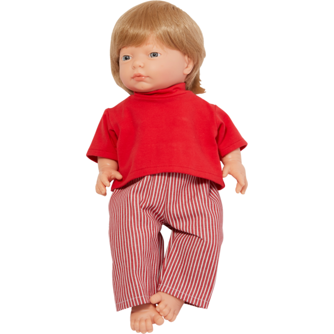Pop meisje Europees met haar en kleding, 40 cm, Les Pluminis
