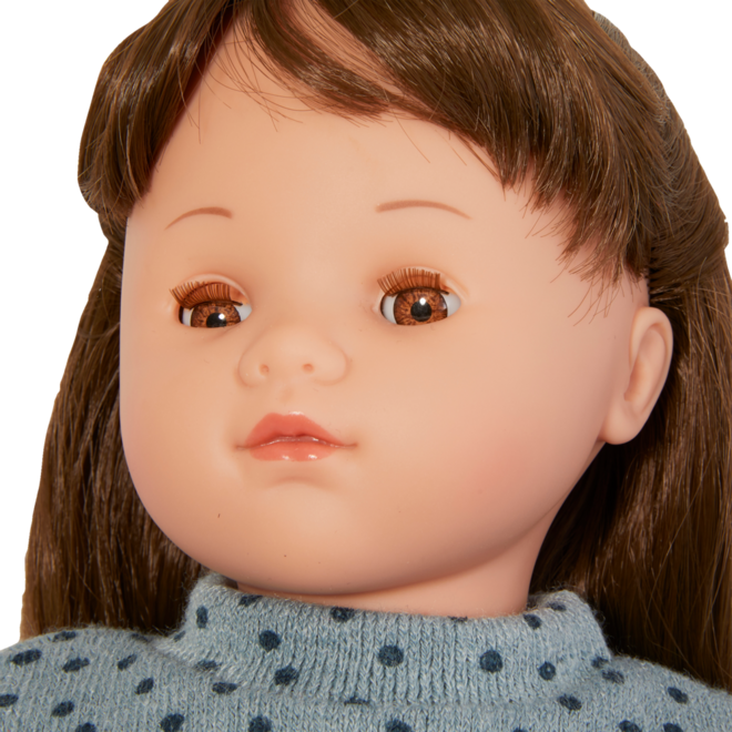 Pop zacht Europees met haar en kleding, 45 cm, Les Pluminis