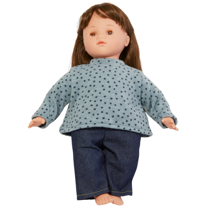 Pop zacht Europees met haar en kleding, 45 cm, Les Pluminis