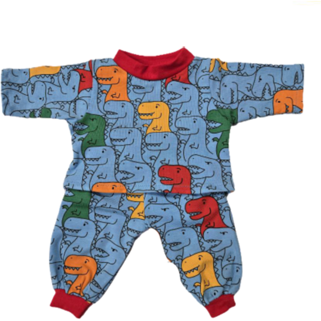 Poppenkleertjes Pyjama dino's, 2 delig 40 cm