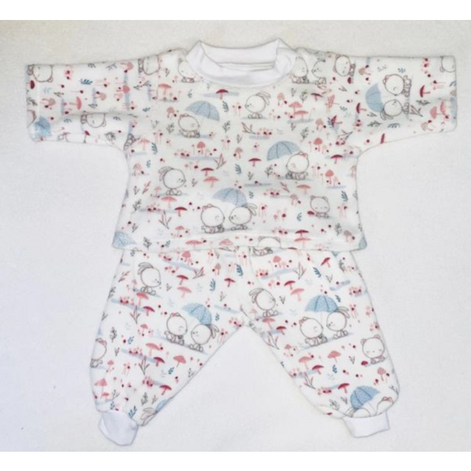 Poppenkleertjes Pyjama Konijntjes, 2 delig 40 cm