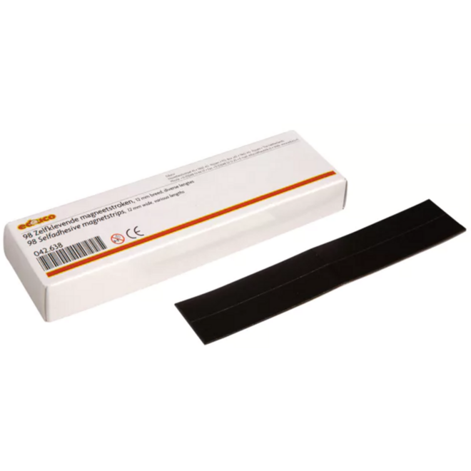 Magneetstroken, 12mm breed, zelfklevend, Set van 98 stuks