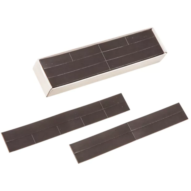 Magneetstroken, 12mm breed, zelfklevend, Set van 98 stuks