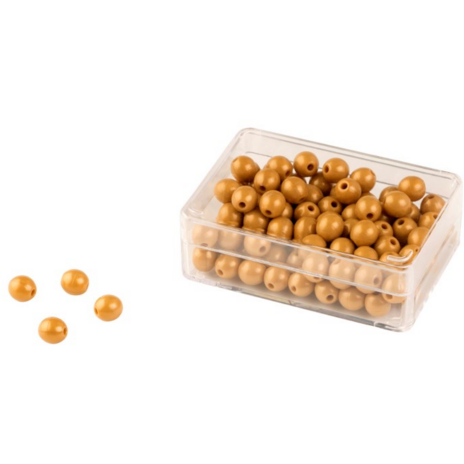 Plastic doosje 100 gouden kralen lk kunst
