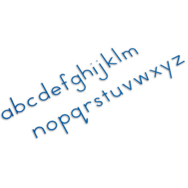 Kleine letters blokschrift blauw