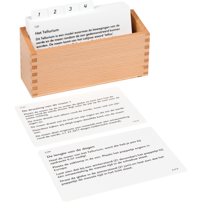 Opdrachtkaarten voor tellurium, Nederlands
