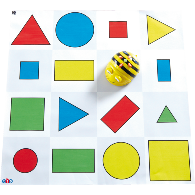 Bee-Bot mat met gekleurde figuren