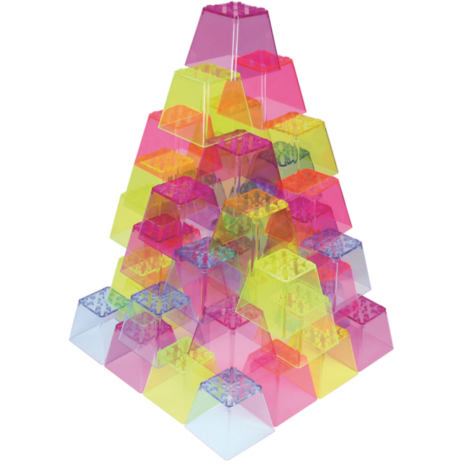 Stapelblokken transparant gekleurd 5 x 6 cm, 50 stuks