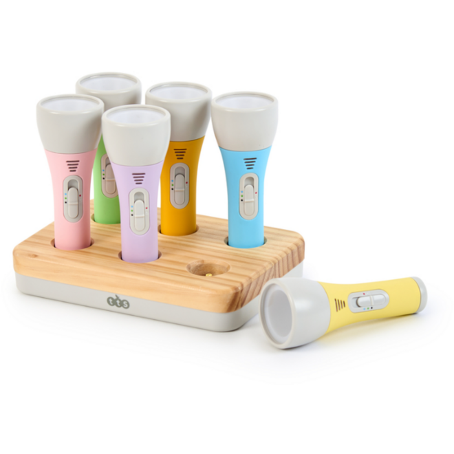 Zaklampen, 6 stuks inclusief oplaadstation