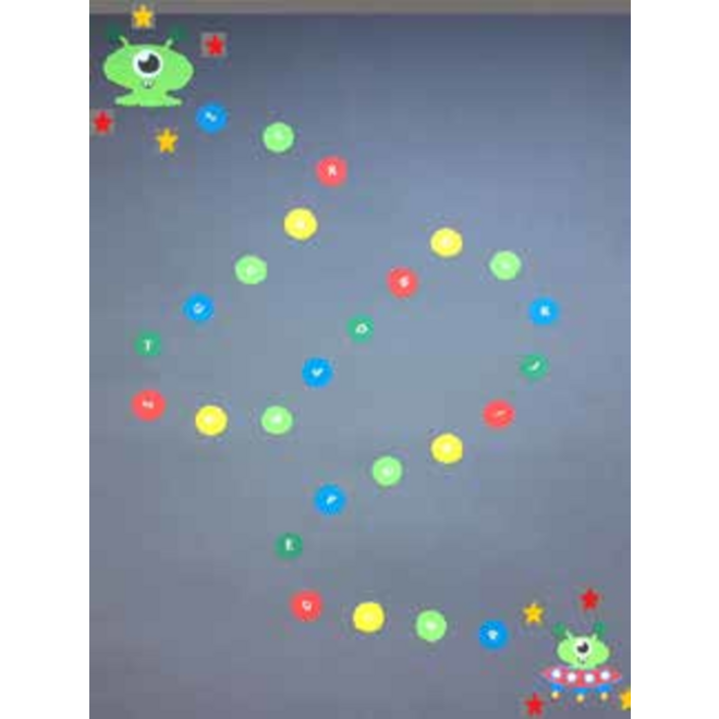 Pleinversiering Alfabet UFO spel 600 x 500 cm