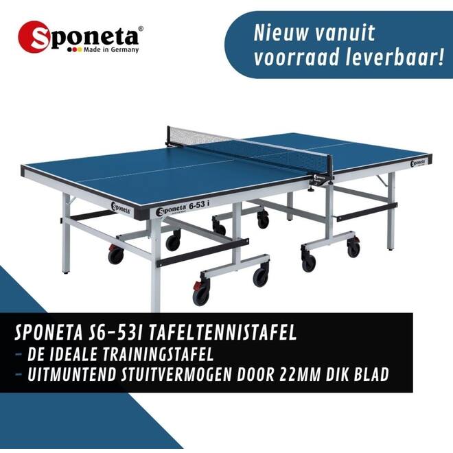 Sponeta S6-53i Tafeltennistafel indoor robuust, speelklaar