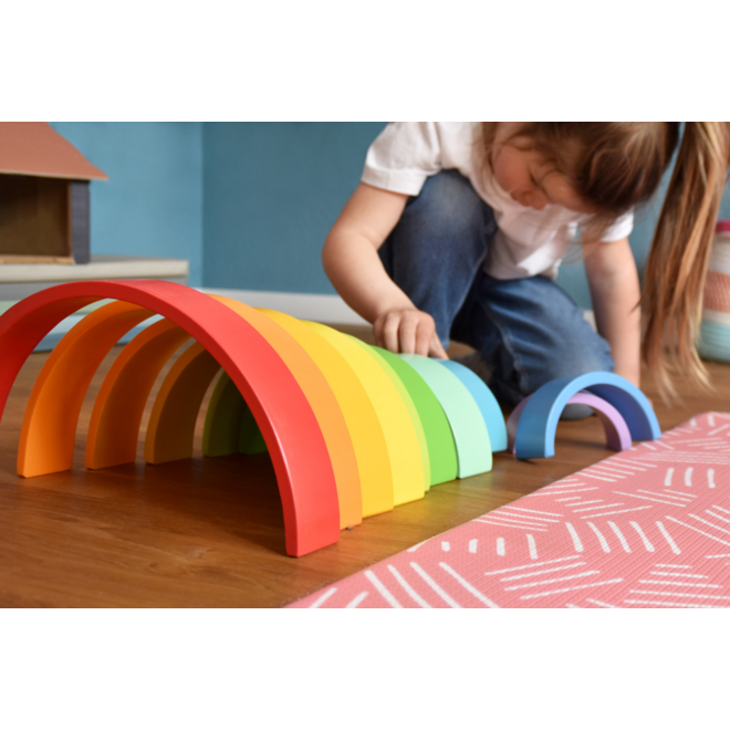 Houten Bouwblokken Regenboog XL, 14dlg.