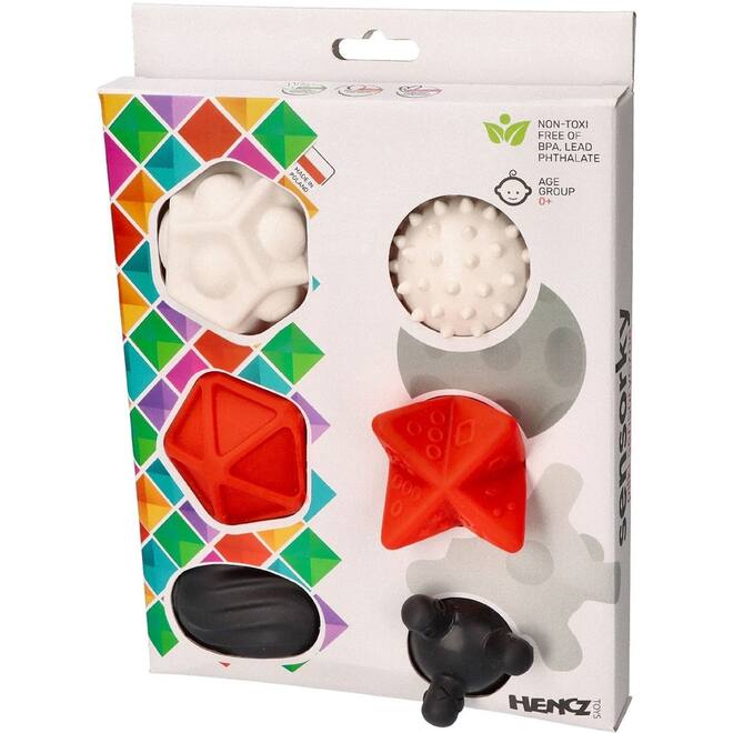 Mom's Care sensorisch speelgoed contrast ballen zwart wit 6 stuks baby