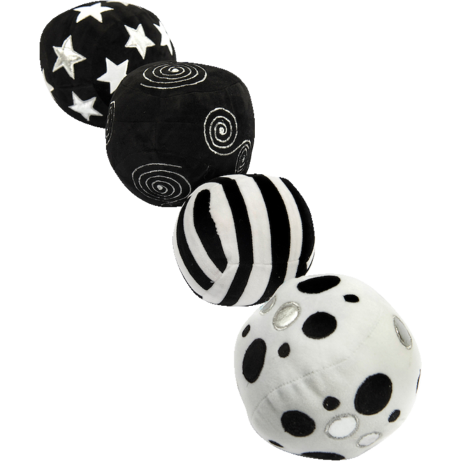 Activiteiten sensorisch ballen zwart en wit zachte 4 stuks