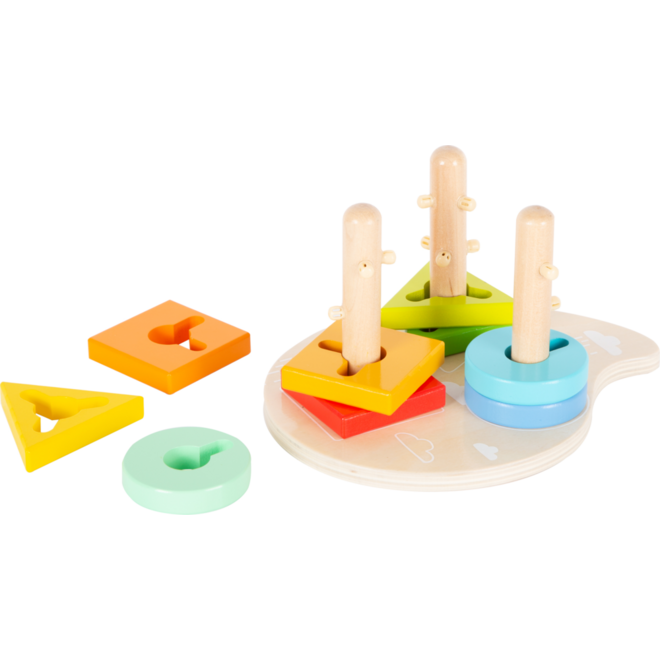 Small Foot - Houten Vormen en Sorterten Motoriek Stapelspeelgoed, 10dlg.