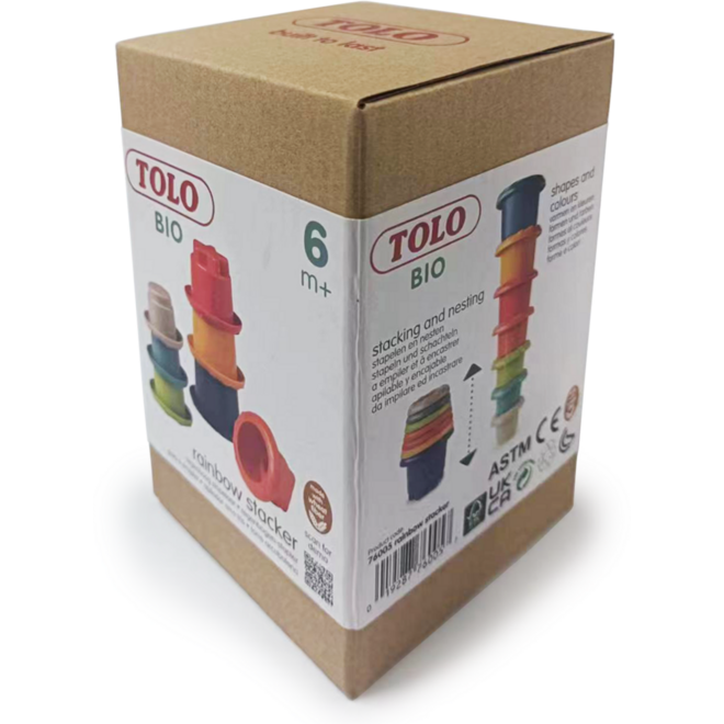 Tolo Bio Speelgoed Stapelbekers Regenboog 7 stuks