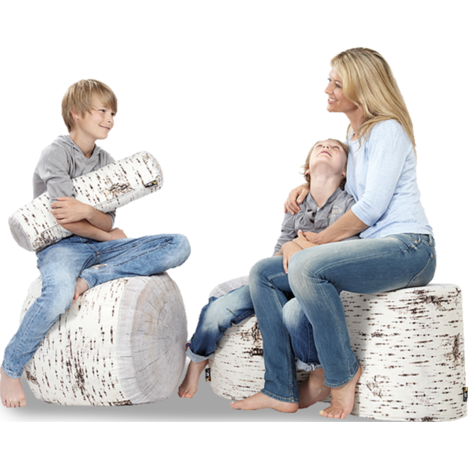 Poef indoor Noorse berk, 45 cm hoog