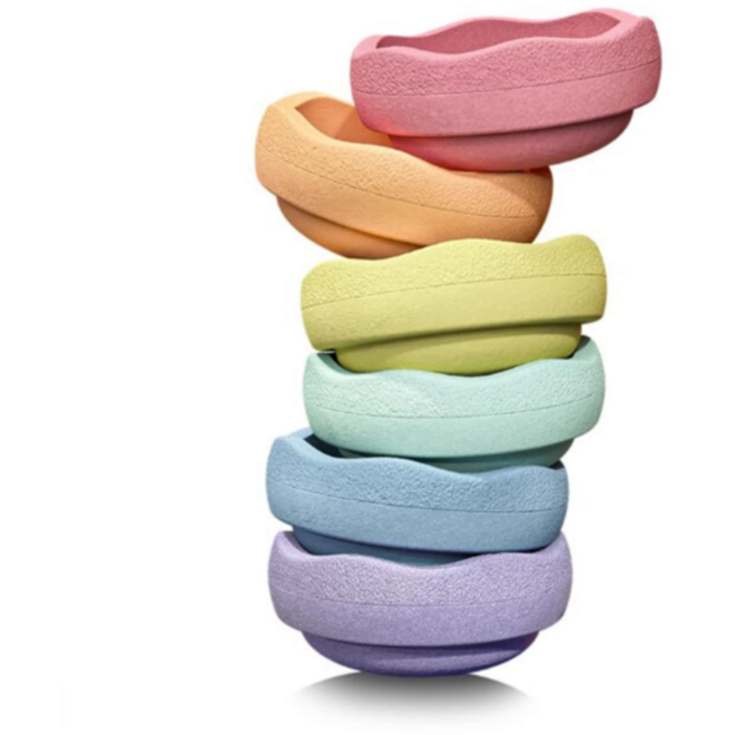 Stapelstein ® Rainbow Pastel, set van 6 stuks