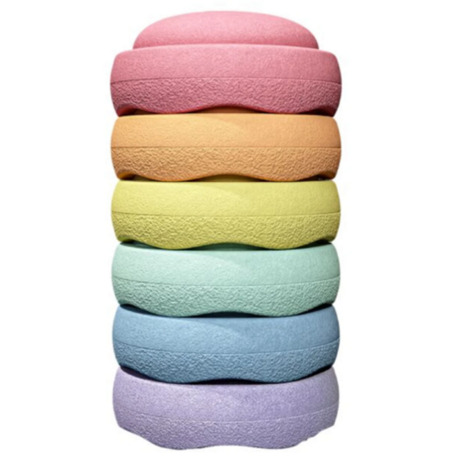 Stapelstein® Original Mini Rainbow Pastel, set van 6 stuks