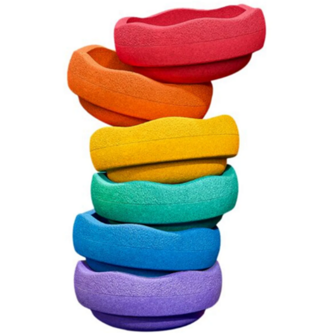 Stapelstein® Original Mini Rainbow Classic, set van 6 stuks