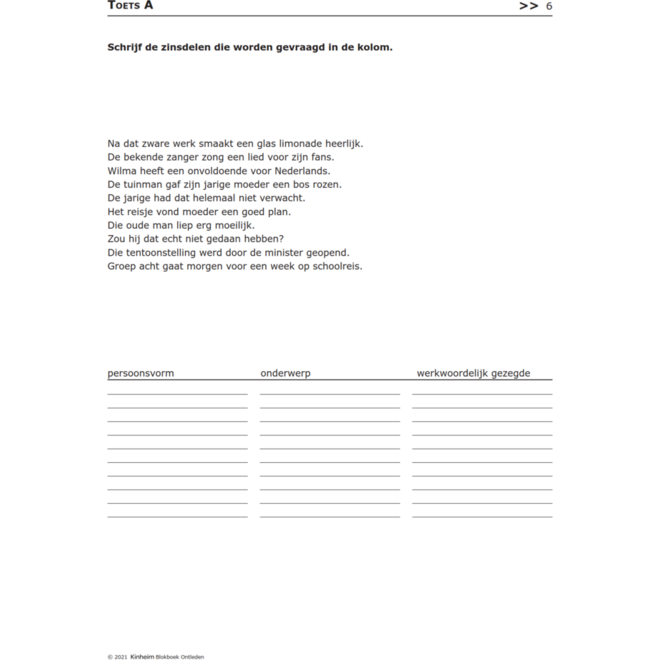 Blokboek ontleden (5 stuks)