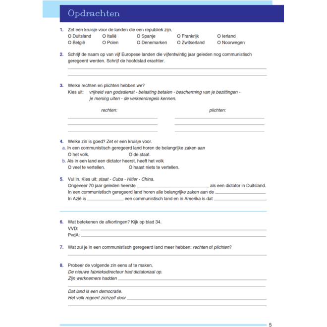 Blokboek staatsinrichting (5 stuks)