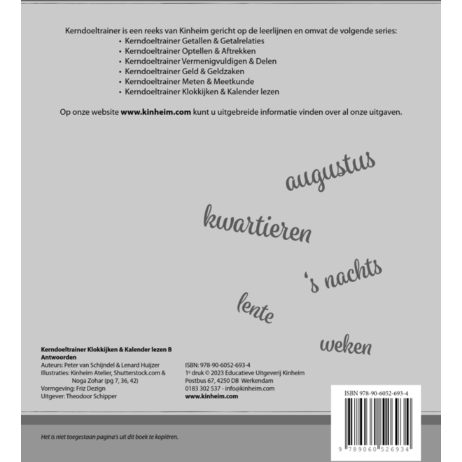 Kerndoeltrainer Klokkijken & Kalender lezen B Antwoorden