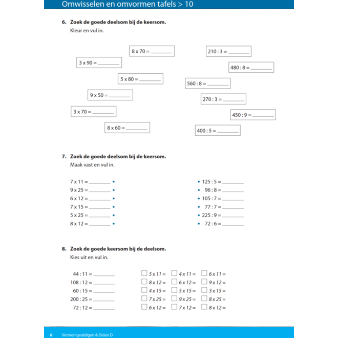 Kerndoeltrainer Vermenigvuldigen & Delen D (5 stuks)