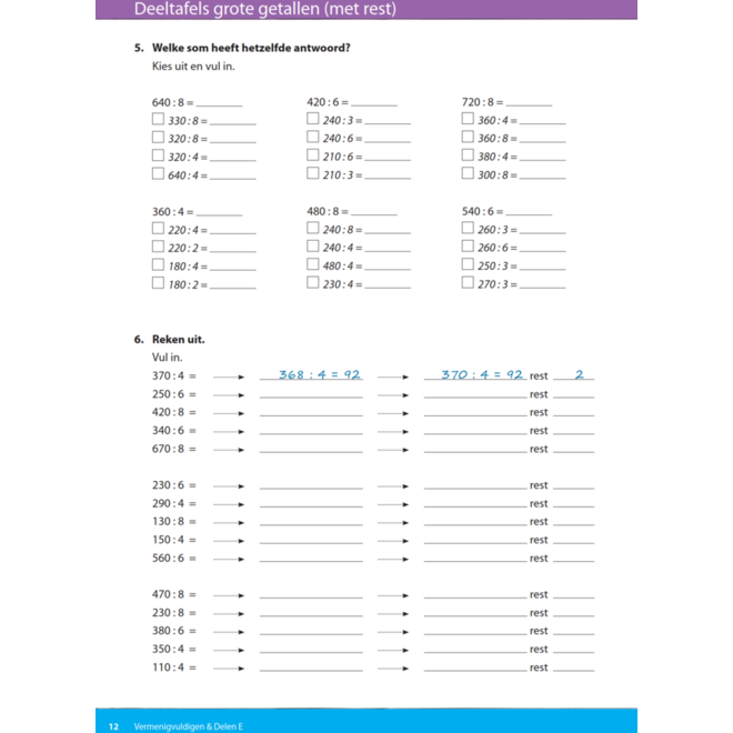 Kerndoeltrainer Vermenigvuldigen & Delen E (5 stuks)
