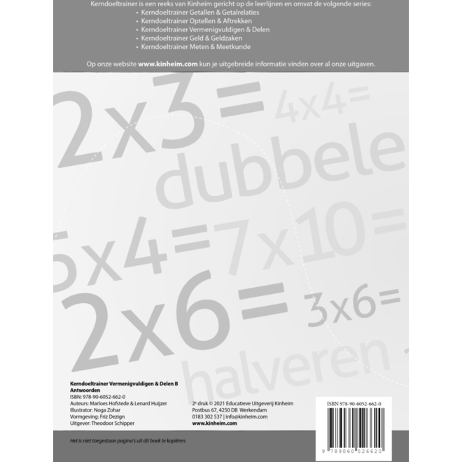 Kerndoeltrainer Vermenigvuldigen & Delen B antwoorden