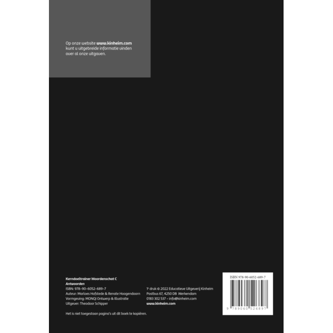 Kerndoeltrainer Woordenschat C antwoordenboek