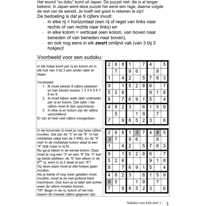 Sudoku voor Kids 1 groep 3 (5 stuks)