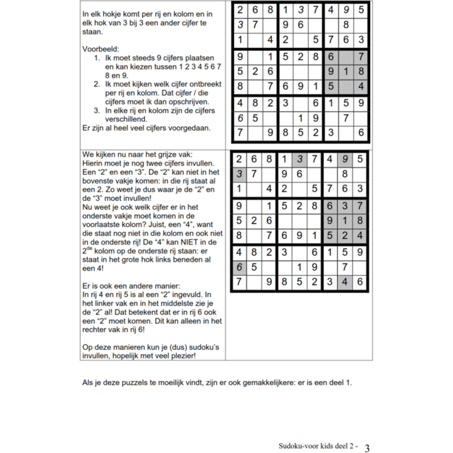 Sudoku voor Kids 2 groep 4