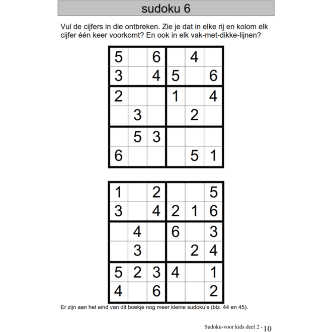 Sudoku voor Kids 2 groep 4