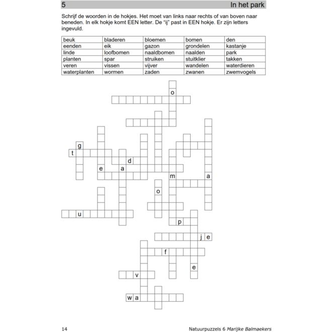Natuurpuzzels groep 6 (5 stuks)