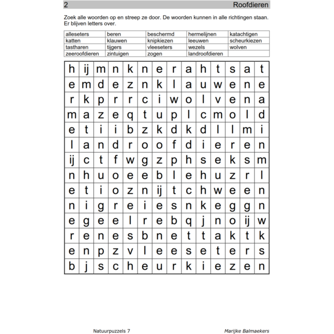 Natuurpuzzels groep 7 (5 stuks)