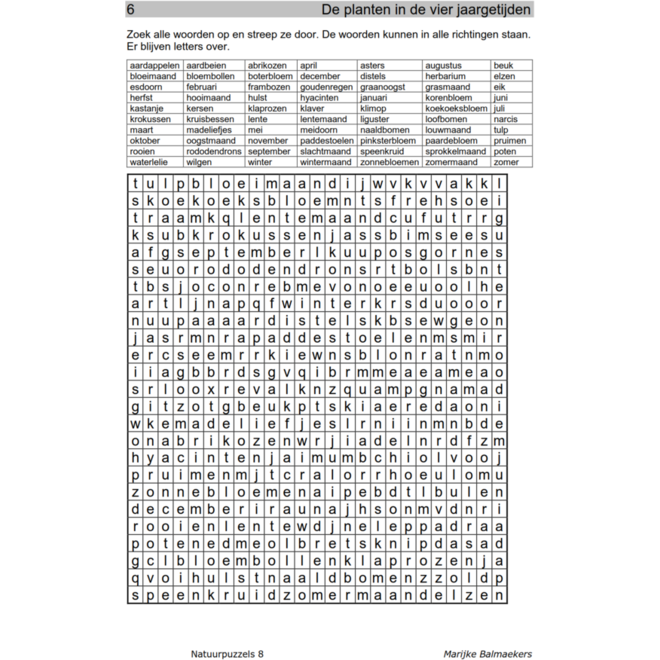Natuurpuzzels groep 8 (5 stuks)