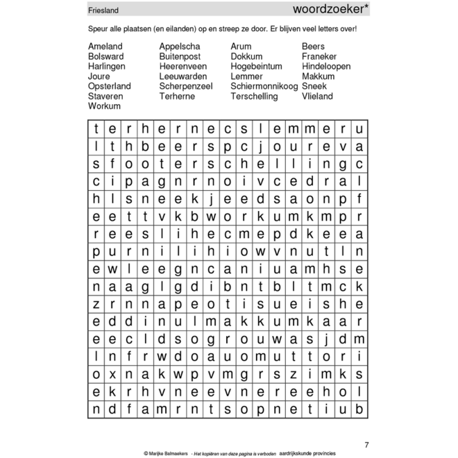 Aardrijkskundepuzzels groep 6 Nederland provincies (5 stuks)