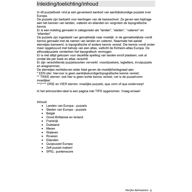 Aardrijkskundepuzzels groep 7 Europa