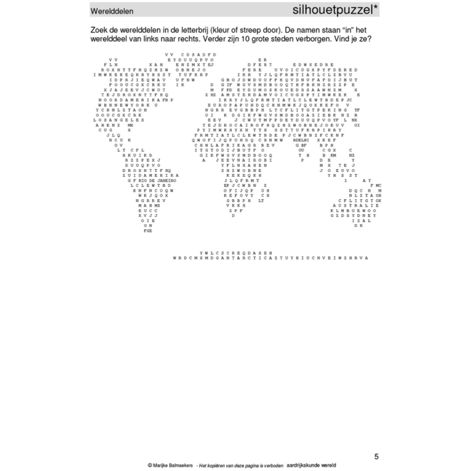 Aardrijkskundepuzzels groep 8 Wereld