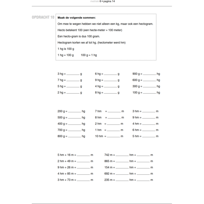Blokboek Metriek groep 6 (5 stuks)
