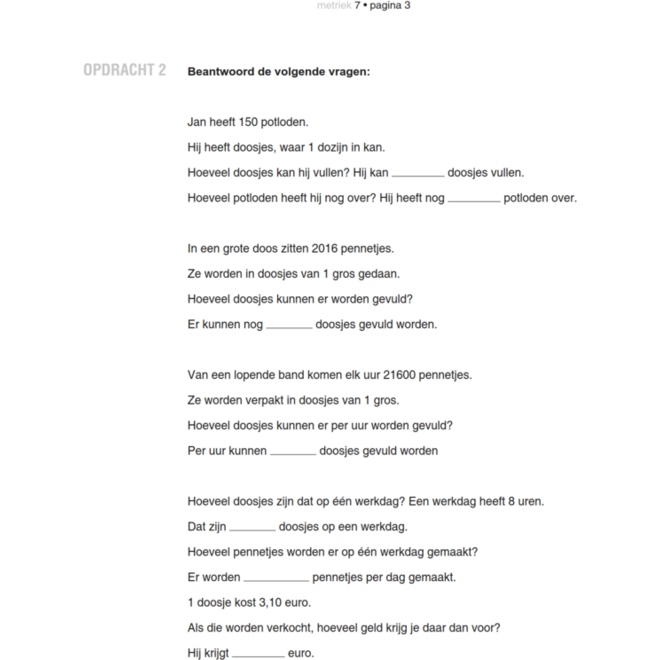 Blokboek Metriek groep 7 (5 stuks)