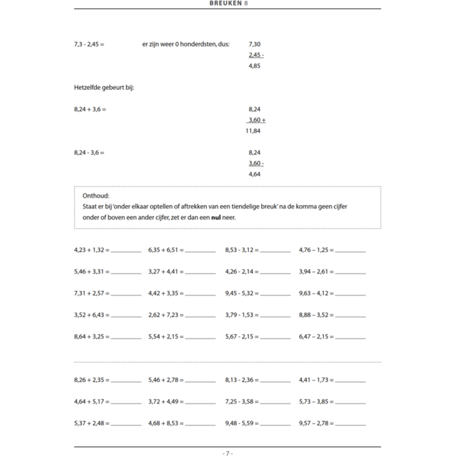 Breuken groep 8 (5 stuks)