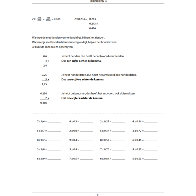 Breuken groep 8 (5 stuks)
