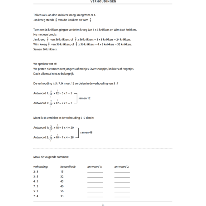 Verhoudingen (5 stuks)