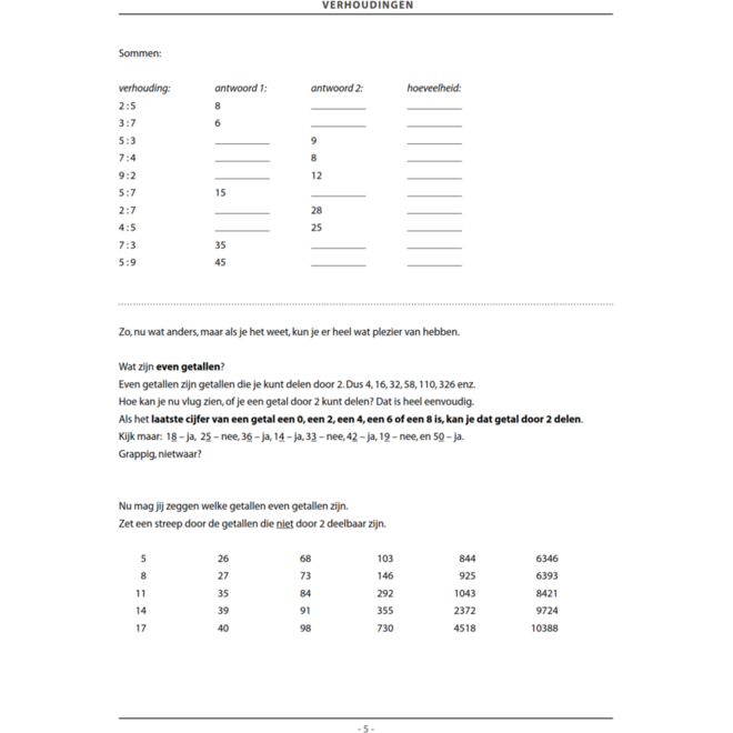 Verhoudingen (5 stuks)