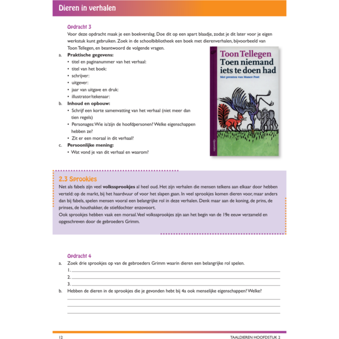 Taaldieren/dierenbundel werkgids