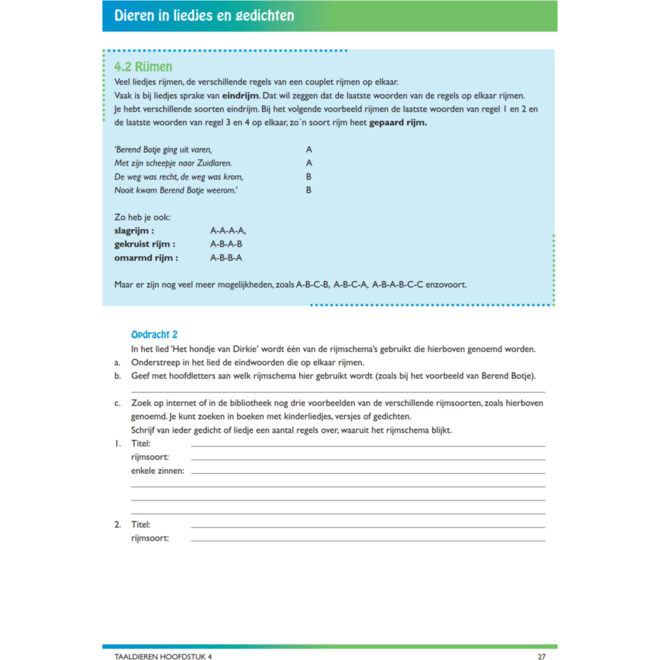 Taaldieren/dierenbundel werkgids