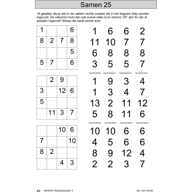 Rekenpuzzels 4 (5 stuks)