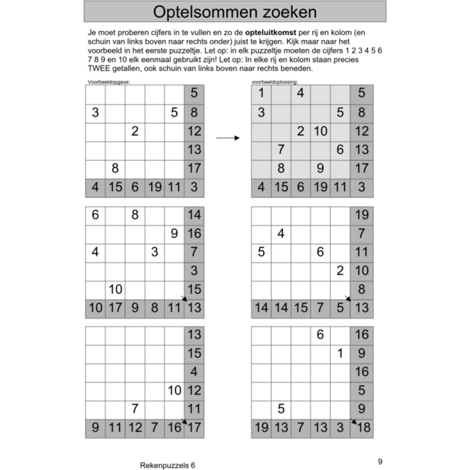 Rekenpuzzels 6 (5 stuks)